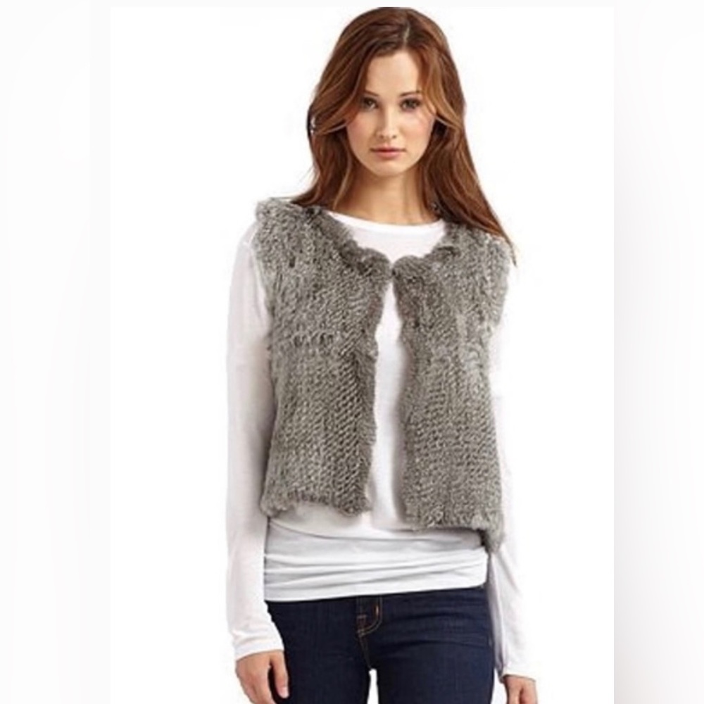 Anthropologie 525 America Luxe rabbit fur vest